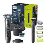 Philips Shaver Series 7000 - Rasoir électrique Wet & Dry Chrome foncé avec technologie SkinIQ