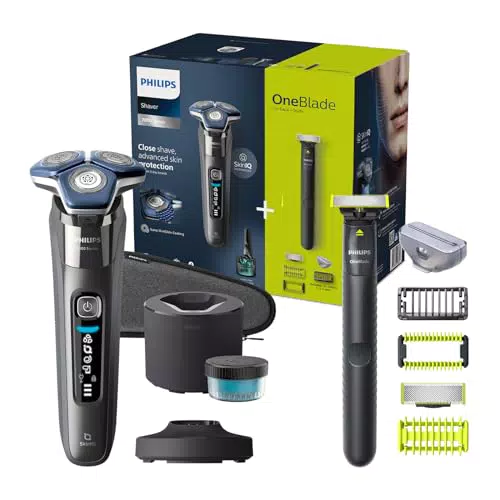 Philips Shaver Series 7000 - Rasoir électrique Wet & Dry Chrome foncé avec technologie SkinIQ
