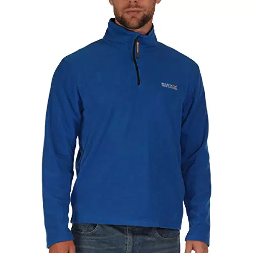 Regatta Thompson Homme Veste en Polaire col Montant 1/4 Zip Randonnée Chaud - Bleu Oxford - XL