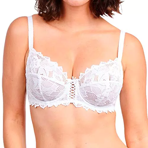 Sans Complexe - Arum - Soutien-Gorge Emboitant en Dentelle avec Armatures - Classique - Femme - Blanc - 100B