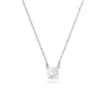 Swarovski Collier Attract, Coupe ronde, Blanc, Métal rhodié