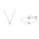Swarovski Collier Attract, Coupe ronde, Blanc, Métal rhodié & Bracelet Angelic femme