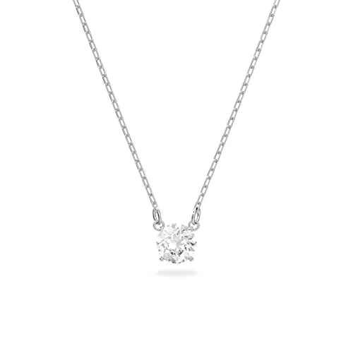 Swarovski Collier Attract, Coupe ronde, Blanc, Métal rhodié