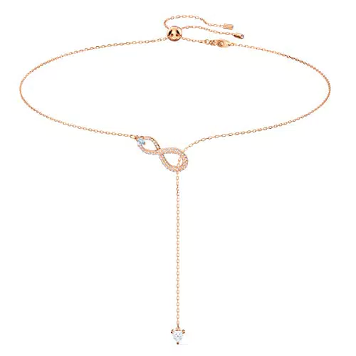 Swarovski Collier Infinity, motif infini placage de ton or rosé or rosé