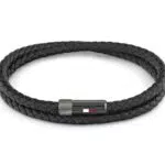 Tommy Hilfiger Jewelry Bracelet pour Homme en Cuir Noir - 2790262S