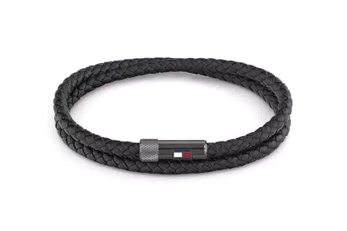 Tommy Hilfiger Jewelry Bracelet pour Homme en Cuir Noir - 2790262S