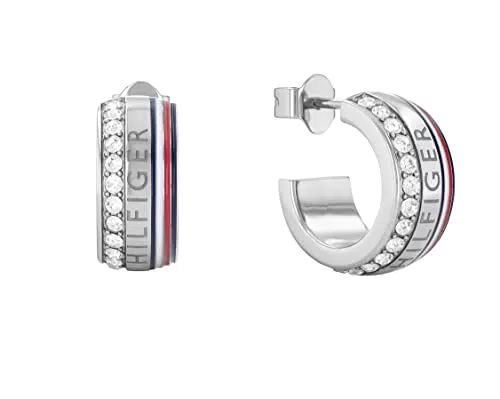 Tommy Hilfiger Jewelry Créoles pour Femme en Acier Inoxidable avec Cristaux - 2780623