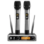 TONOR Microphone sans Fil Systèmes de Micro UHF Double Portable Micros Dynamiques pour Karaoké