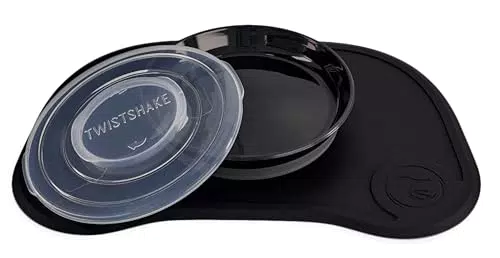 Twistshake Click Mat 38 x 25 cm Napperons pour Table + Scellé Assiette d'Apprentissage avec Couvercles pour Le Repas de Bébés