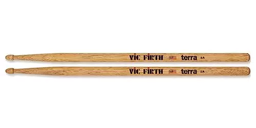 Vic Firth - American Classic Série Terra Baguettes Batterie 5AT - American Hickory - Pointe de bois