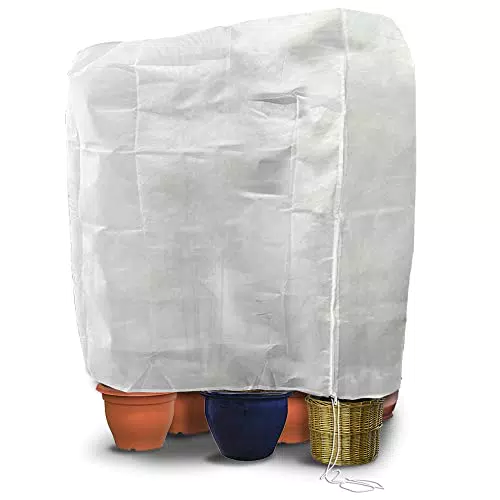 vounot Housse Hivernage Plante avec Cordon de Serrage et Zipper Voile d’Hivernage en Polypropylème 150g/m Housse de Protection pour Plantes Réutilisable Résistant 250x360cm