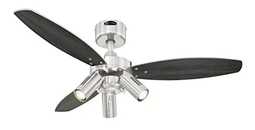 72290 Ventilateur de plafond d'intérieur à trois pales et trois lampes Jet Plus de 105 cm