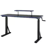 Amazon Basics Rectangulaire Bureau d'ordinateur à hauteur gaming réglable avec tablette d’écran surélevée