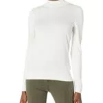 Amazon Essentials Pull léger à col montant Femme, Ivoire