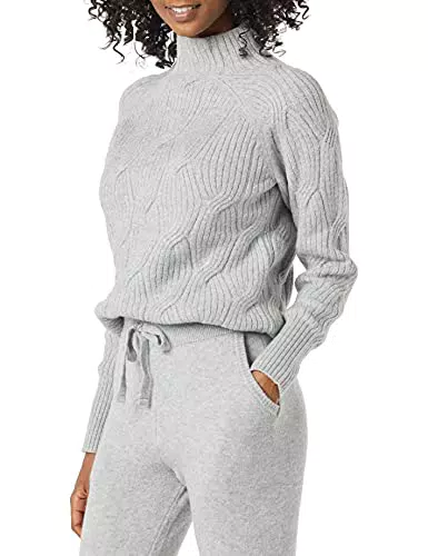 Amazon Essentials Pull Torsadé à Col Cheminée Doux Au Toucher Femme