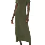 Amazon Essentials Robe Longue à Manches Courtes Femme