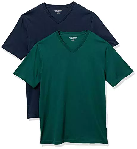 Amazon Essentials T-Shirt Col en v à Manches Courtes Coupe Ajustée Homme