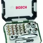 Bosch Jeu de 26 embouts de tournevis et cliquets
