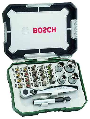 Bosch Jeu de 26 embouts de tournevis et cliquets