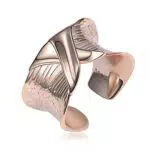 ChicSilver Bague Rose Or Réglable Femme Bagues Ouverte Argent Sterling 925 Anneau Adjustable Forme Bande 14mm Bijoux Cadeau Anniversaire Noel pour Fille