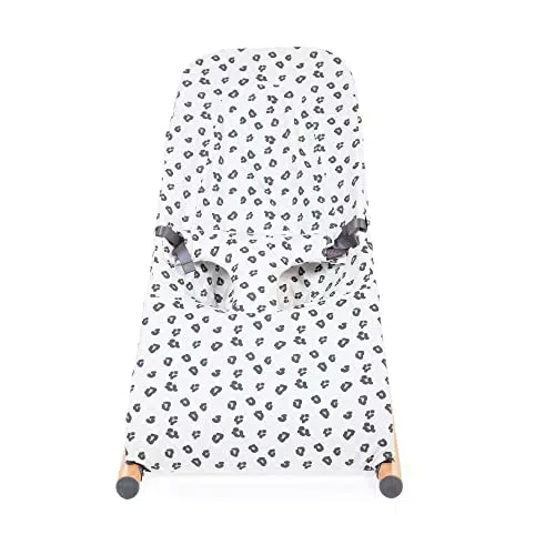 CHILDHOME; Housse Compatible pour Transat Bébé Evolux; 100 pourcent Coton; Facile à enfiler; Doux; Agreable au toucher; Motif Leopard