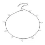 Collier Ras de Cou Femme Argent 925 - Chaîne Courte Réglable 33+5 cm - Bijoux Choker Tour de Cou pour Petite Fille - Collier Ras du Cou avec Charm Croix - Cadeau Femmes et Filles