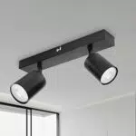 Dehobo Rampe Spots et Rails de Spots, Spots de Plafond Double GU10 Orientable Moderne