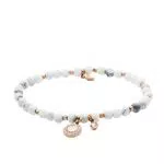Fossil Bracelet Pour Femmes Bien-Être, Longueur Intérieure:165mm Bracelet Semi-Précieux Blanc