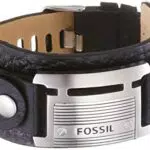 Fossil Bracelet Pour Homme en Acier Inoxydable, Noir