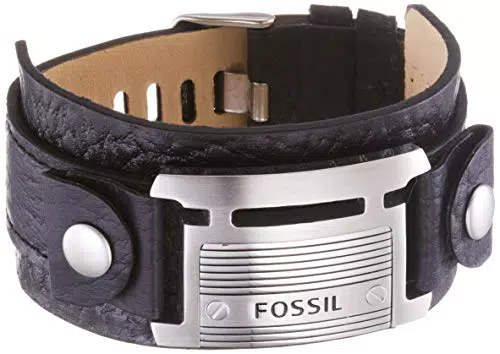Fossil Bracelet Pour Homme en Acier Inoxydable, Noir