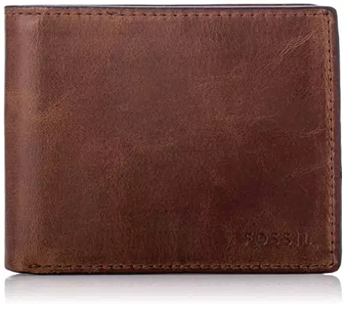 Fossil Portemonnaie pour homme Derrick, cuir Bifold brun 11.5 cm L x 2 cm W x 9 cm H ML3681200
