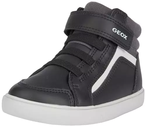 Geox Garçon Gisli Boy D Basket, Black Dk Grey