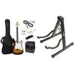 Kit de guitare électrique de Rockjam Taille complète avec ampli de guitare de 10 watts & Universal Stand de guitare A-cadre A-cadre pour guitare acoustique