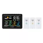 La Crosse Technology - WS6204 Station Météo Radio-Pilotée avec 3 capteurs thermo/hygro - Noir