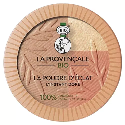 La Provençale Bio - Poudre d'Éclat l'Instant Doré pour Bronzante de Visage Effet Bonne Mine - 3 en 1 : Poudre Soleil