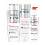L'Oréal Paris - Routine Capillaire Protectrice pour Cheveux Abîmés & Sur-Sollicités - Shampooing + Démêlant + Sérum Sans Rinçage - Complexe à l'Acide Citrique - Elseve Pro Bond Repair - 3 Produits