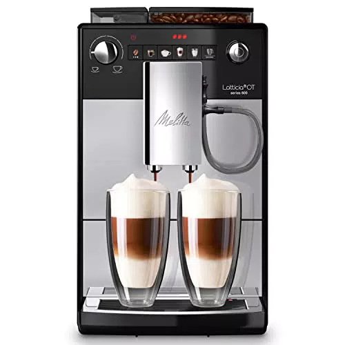 Melitta Latticia One Touch Argent, Machine à Café à Grain avec Broyeur