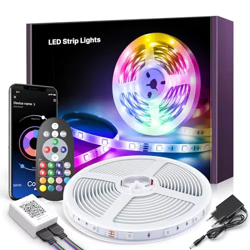 Mexllex Ruban LED 30M, Led Chambre Bleutooth Bande Led Multicolore