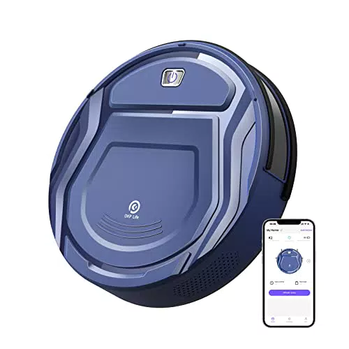 OKP K2 Aspirateur Robot, 2100Pa Forte Aspiration Mini Autonomie Aspirateur Robotique Poil Animaux