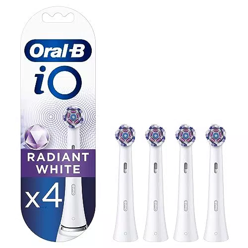 Oral-B iO Radiant White, Pack de 4, Têtes de Brosse à Dents Électrique