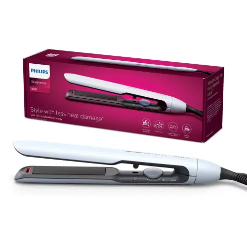 Philips Fer à lisser série 5000 avec technologie ThermoShield de couleur rose Pour Céramique