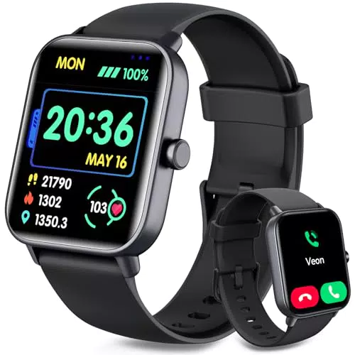 Quican Montre Connectée Homme Femme avec Appel Bluetooth & Alexa Intégrée