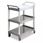 Rubbermaid Commercial Products FG342488PLAT Chariot de Service en Plastique