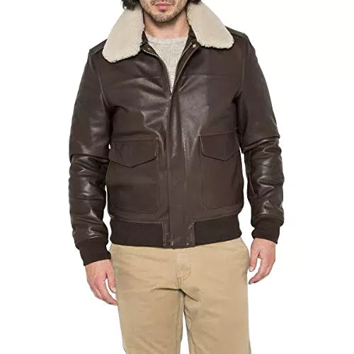 Schott Nyc Blouson Cuir Homme, Marron