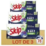 Skip Lessive Capsules 3-en-1 Fraîcheur Intense 3x26