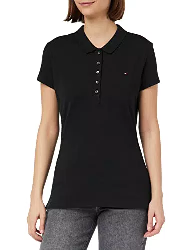 Tommy Hilfiger Polo Femme Heritage Short Sleeve Slim Polo avec Stretch