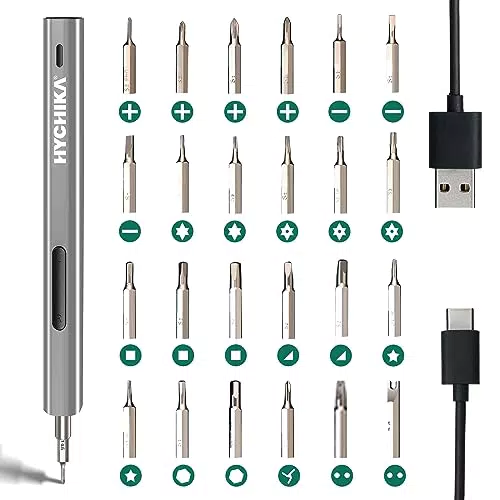 Tournevis De Precision - Hychika 24 En 1 Tournevis Electrique Sans Fil Magnétique Bricolage Electronique De Réparation Kit