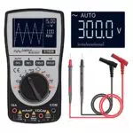 VISLONE Multimètre oscilloscope numérique intelligent 2-en-1 Courant continu/alternatif Tension Résistance Fréquence Testeur de diodes 4000 Compte 200KHz Bande passante analogique 200Ksps Taux