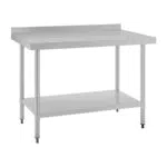 Vogue Table en acier inoxydable avec rebord avec dosseret 1200 mm