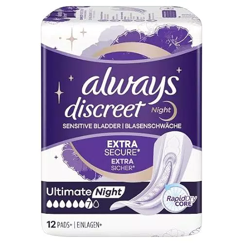 Always Discreet, Serviettes Fuites Urinaires, Extra Sûre